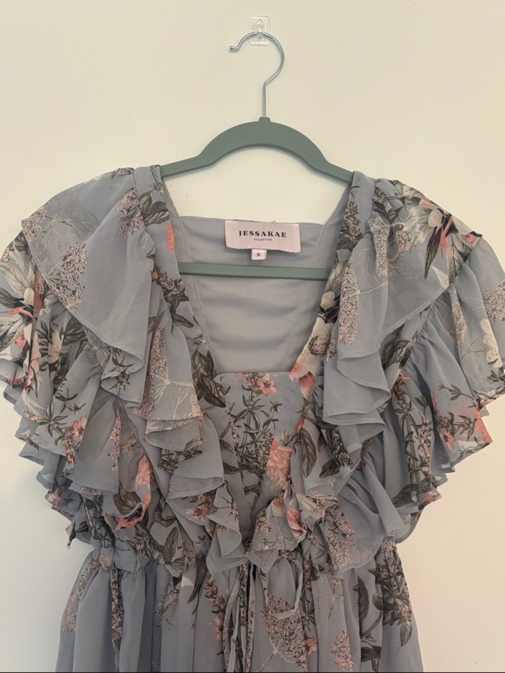 JessaKae Light Gray Midi Dress with Subtle Lavender Tone - Picture 5 of 6